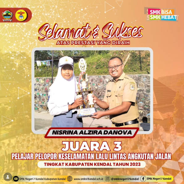 Juara 3 — Pelajar Pelopor Keselamatan Lalu Lintas dan Angkutan Jalan Tk. Kabupaten Kendal