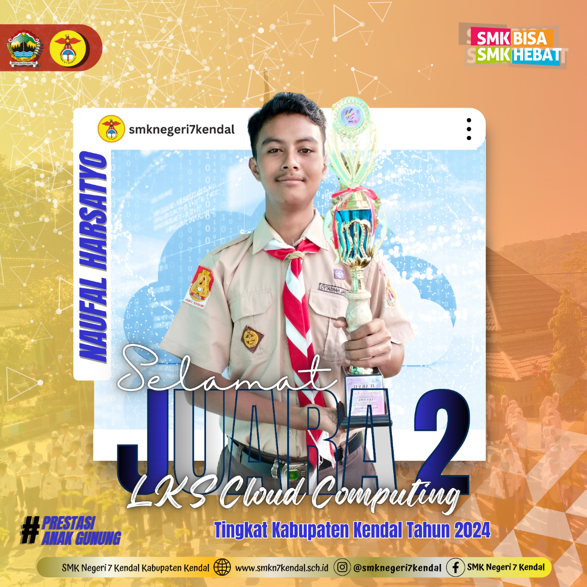 Juara 2 — Lomba Kompetensi Siswa Cloud Computing Tingkat Kabupaten Kendal Tahun 2024