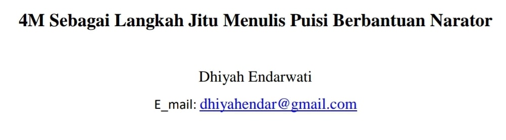 4M Sebagai Langkah Jitu Menulis Puisi Berbantuan Narator