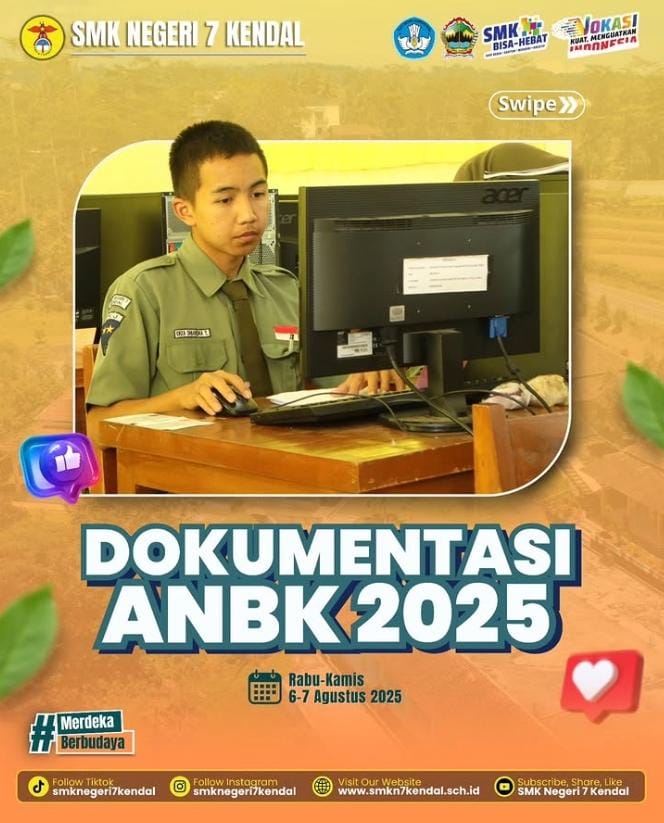 Pelaksanaan ANBK di SMK Negeri 7 Kendal Tahun 2025  berjalan dengan lancar dan sukses.