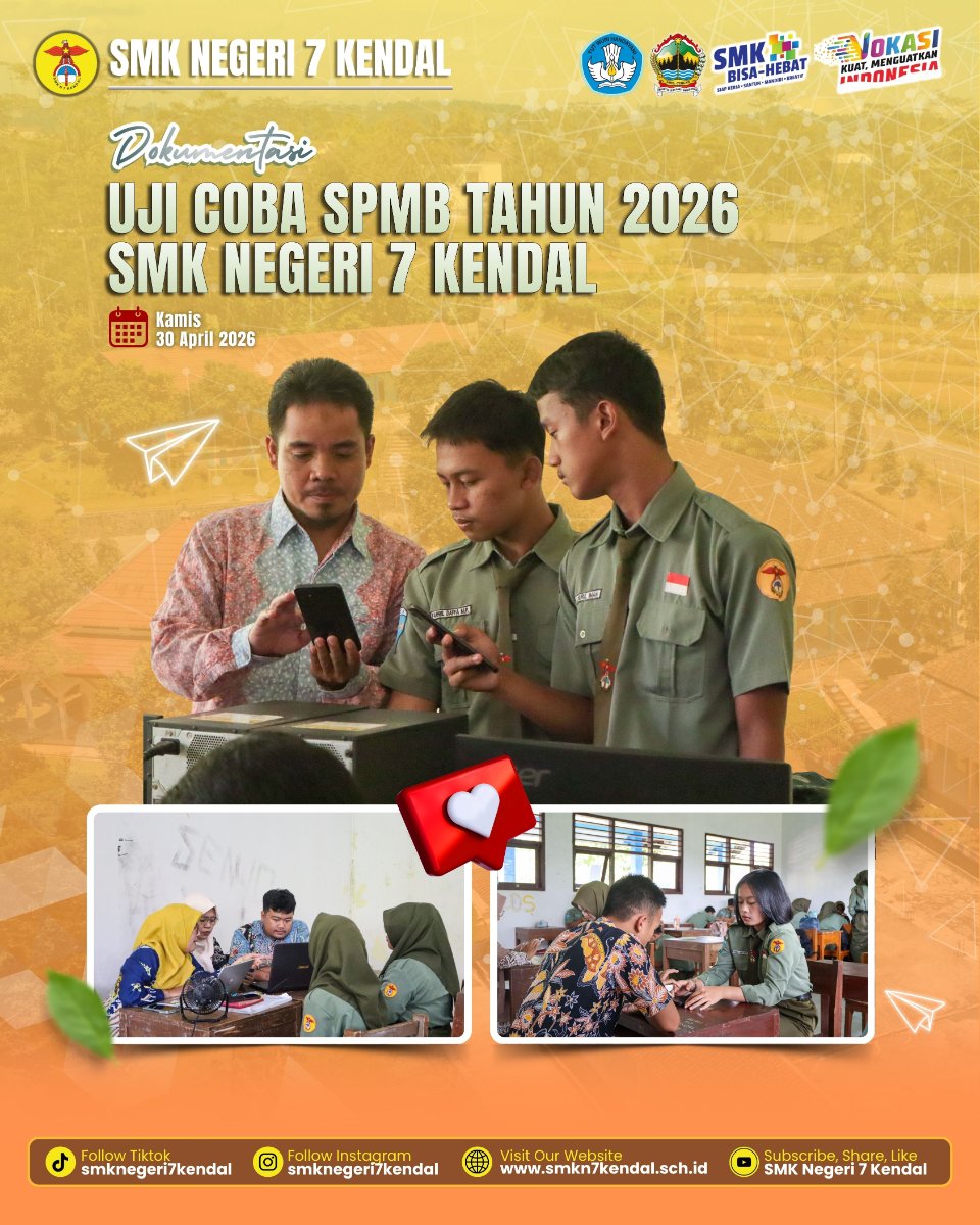 SMK Negeri 7 Kendal Laksanakan Uji Coba SPMB Provinsi Jawa Tengah Tahun 2026